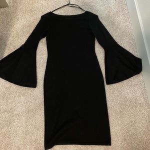 Eliza J Black Bell Sleeve Sweater Dress, Size Small